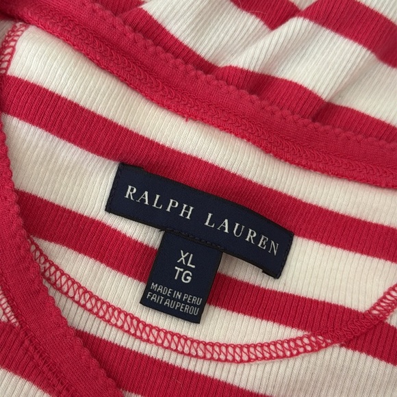 Ralph Lauren blue label pink and white striped long sleeve top - Picture 10 of 12
